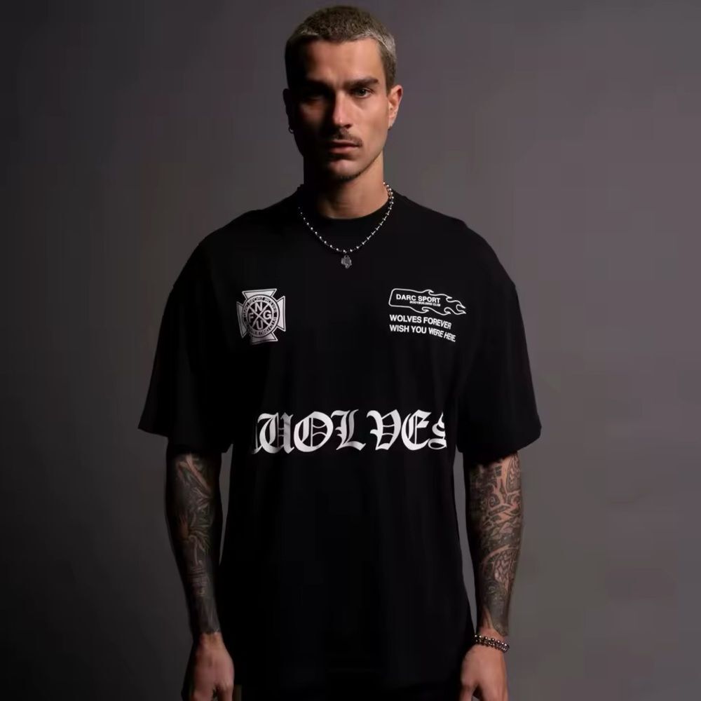 Darc Sport FORGED Dry Wolf Wolves Forever Performance Tee Black Raglan L NWT